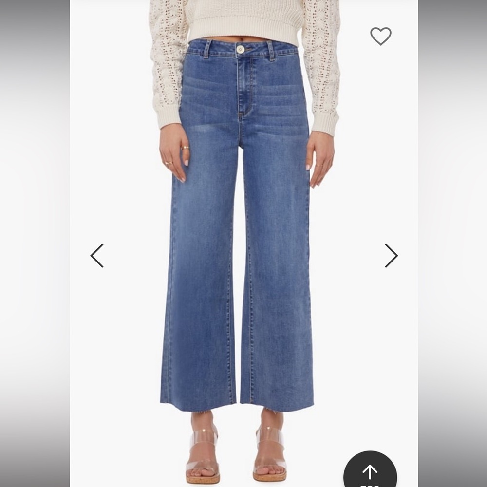 Stretchy Wide Leg Cropped Jeans